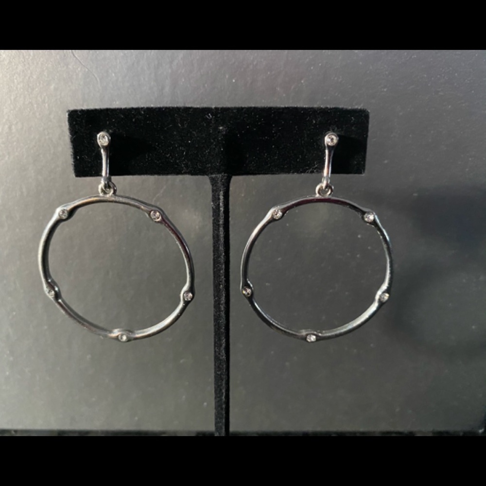 1.75” Drop Hoops with Crystal Accents